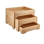 GenWare FSC 100% Hevea Wood 3 Tier Display Stand GN 1/2