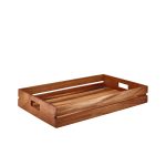 Genware Acacia Wood Low Box/ Riser GN 1/1