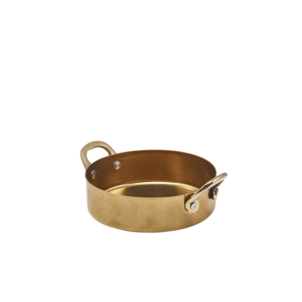 TH_SCD12GDV GenWare Gold Vintage Steel Mini Casserole Dish 12.25 x 3.5cm - Image 1