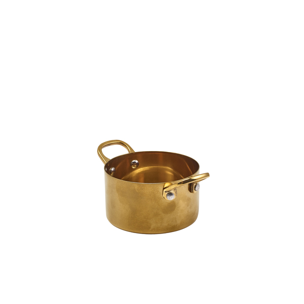 TH_SCD9GDV GenWare Gold Vintage Steel Mini Casserole Dish 9 x 5.25cm - Image 1