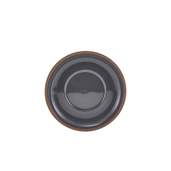 TH_SCR-KDG16 GenWare Kava Dark Grey Stoneware Saucer 16cm - Image 1