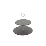 Genware Slate 2-Tier Cake Stand 20/25cm