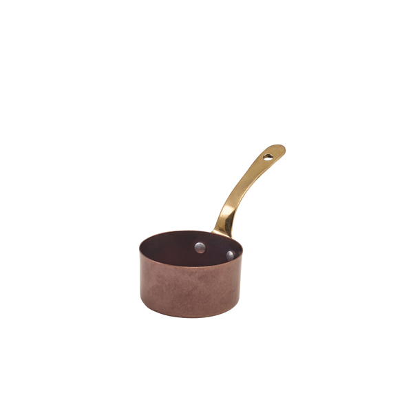 TH_SMS7CV GenWare Copper Vintage Steel Mini Sauce Pan 7 x 3.75cm - Image 1