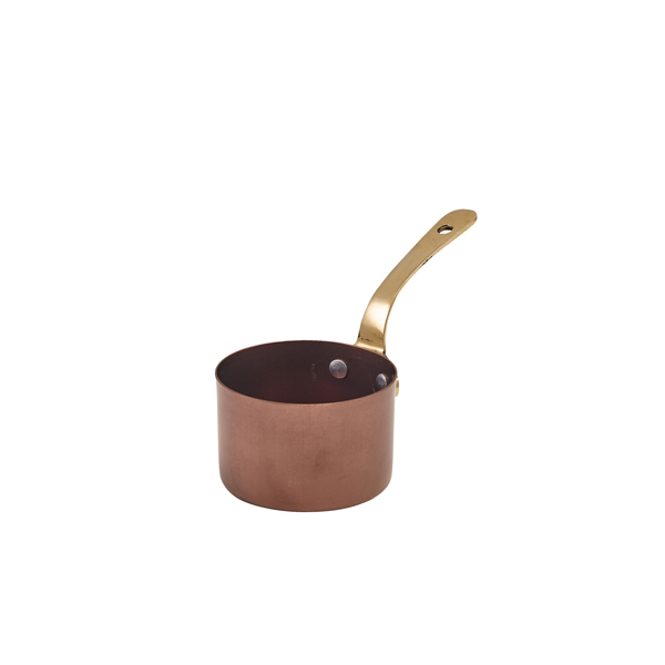 TH_SMS8CV GenWare Copper Vintage Steel Mini Sauce Pan 7.8 x 4.5cm - Image 1