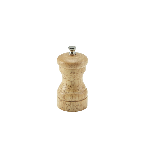 TH_SPWD10L Genware Light Wood Salt Or Pepper Grinder 10cm - Image 1