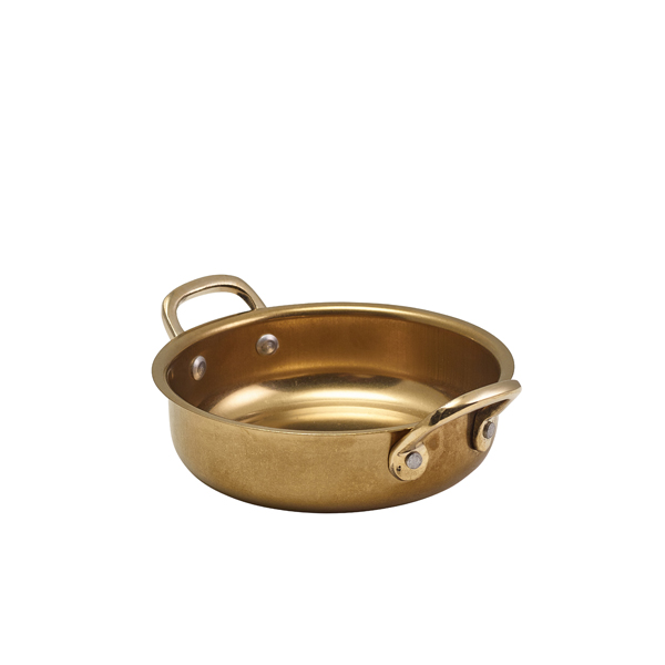 TH_SRD14GDV GenWare Gold Vintage Steel Round Dish 13.5 x 3.75cm - Image 1