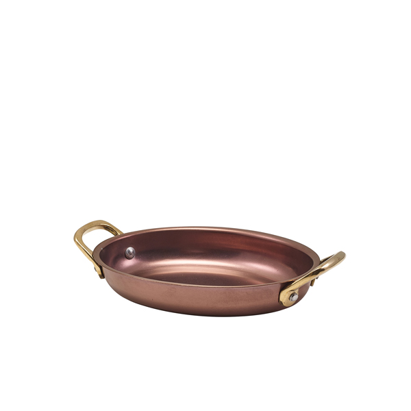 TH_SSD16CV GenWare Copper Vintage Steel Oval Dish 16.5 x 12.5cm - Image 1