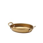 GenWare Gold Vintage Steel Oval Dish 16.5 x 12.5cm
