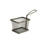 Black Serving Fry Basket Rectangular 10 x 8 x 7.5cm