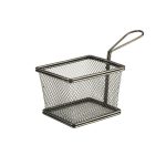 Black Serving Fry Basket Rectangular 12.5 x 10 x 8.5cm