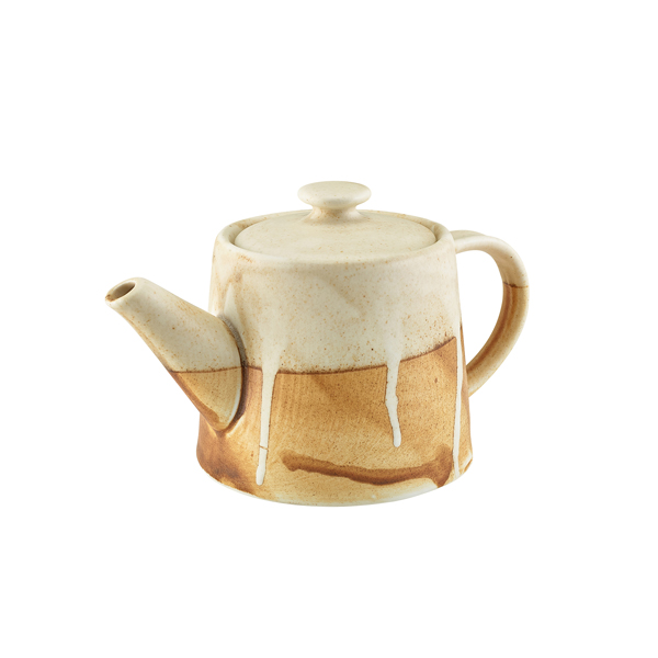 TH_TP-RKS50 Roko Porcelain Sand Teapot 50cl/ 17.6oz - Image 1