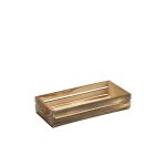 Genware Dark Rustic Wooden Crate 25 x 12 x 5cm