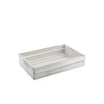 Genware White Wash Wooden Crate 35 x 23 x 8cm