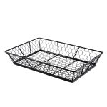 Genware Rectangular Black Wire Basket 31.5 x 21.5 x 6cm