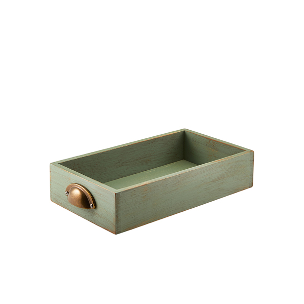 TH_WDD-3218GR GenWare Green Wash Acacia Wood Display Drawer GN 1/3 - Image 1