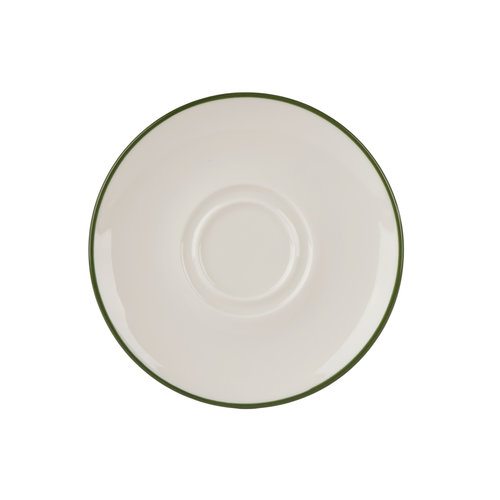 Modest Green Double Well Saucer 16cm / 6.25"